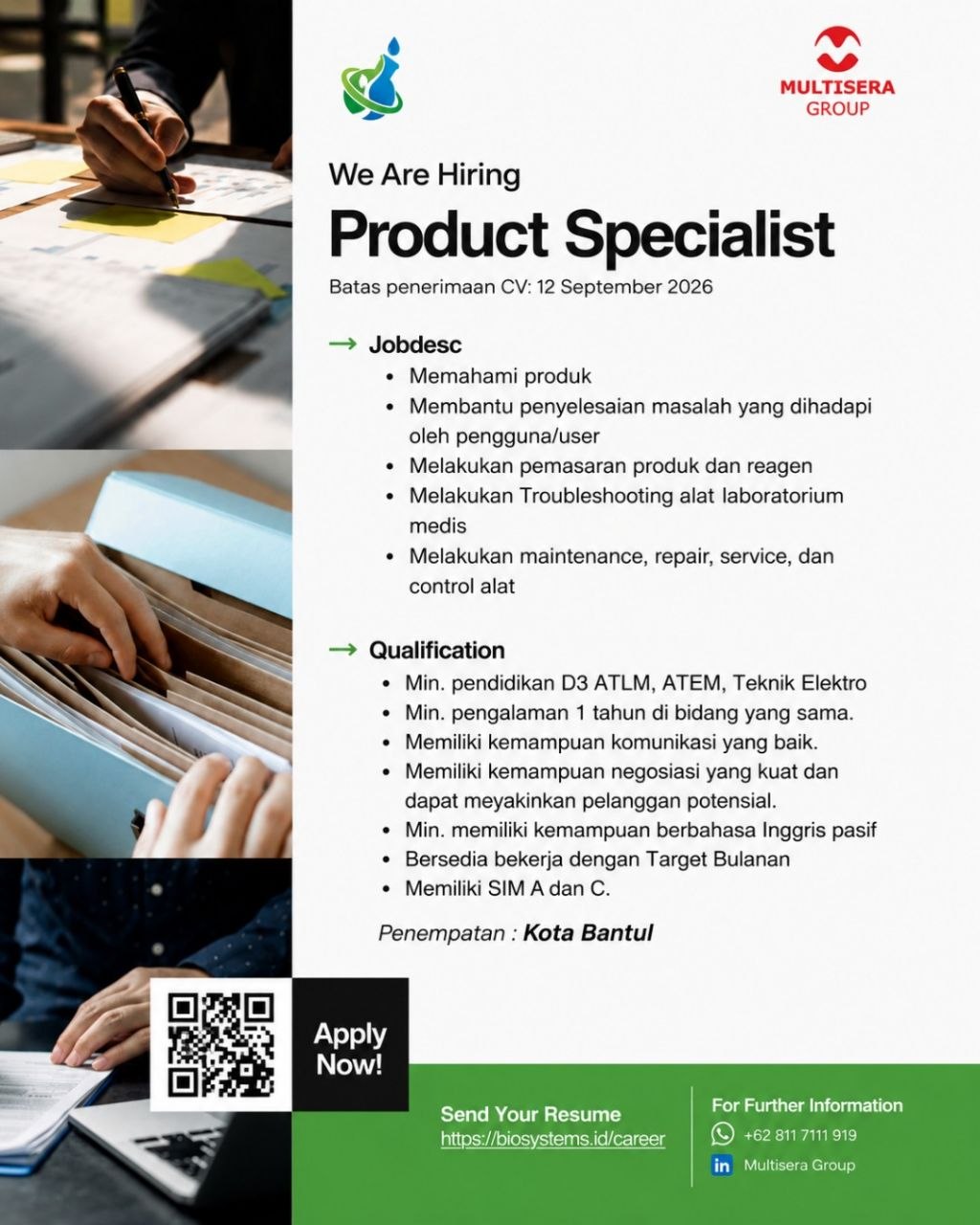 Poster lowongan Multisera Group