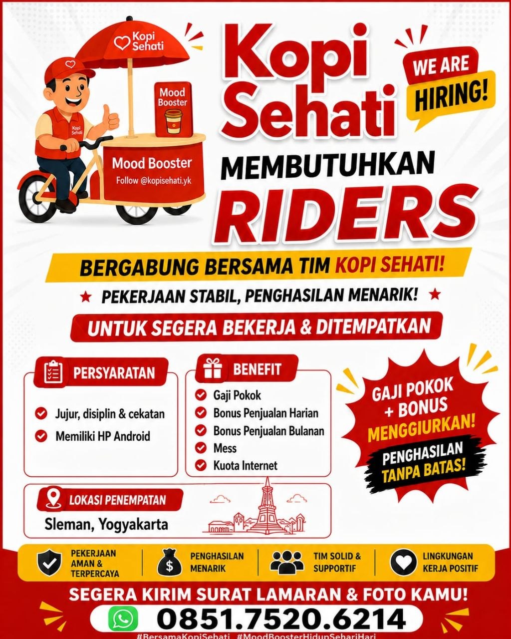 Poster lowongan Kopi Sehati