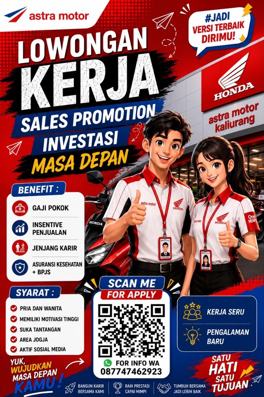Poster lowongan Astra Motor Godean