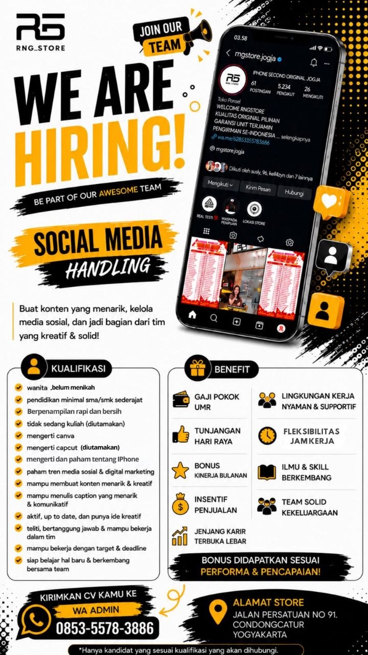 Poster lowongan RNG Store