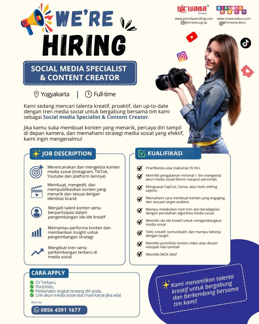 Poster lowongan Nirwana Group