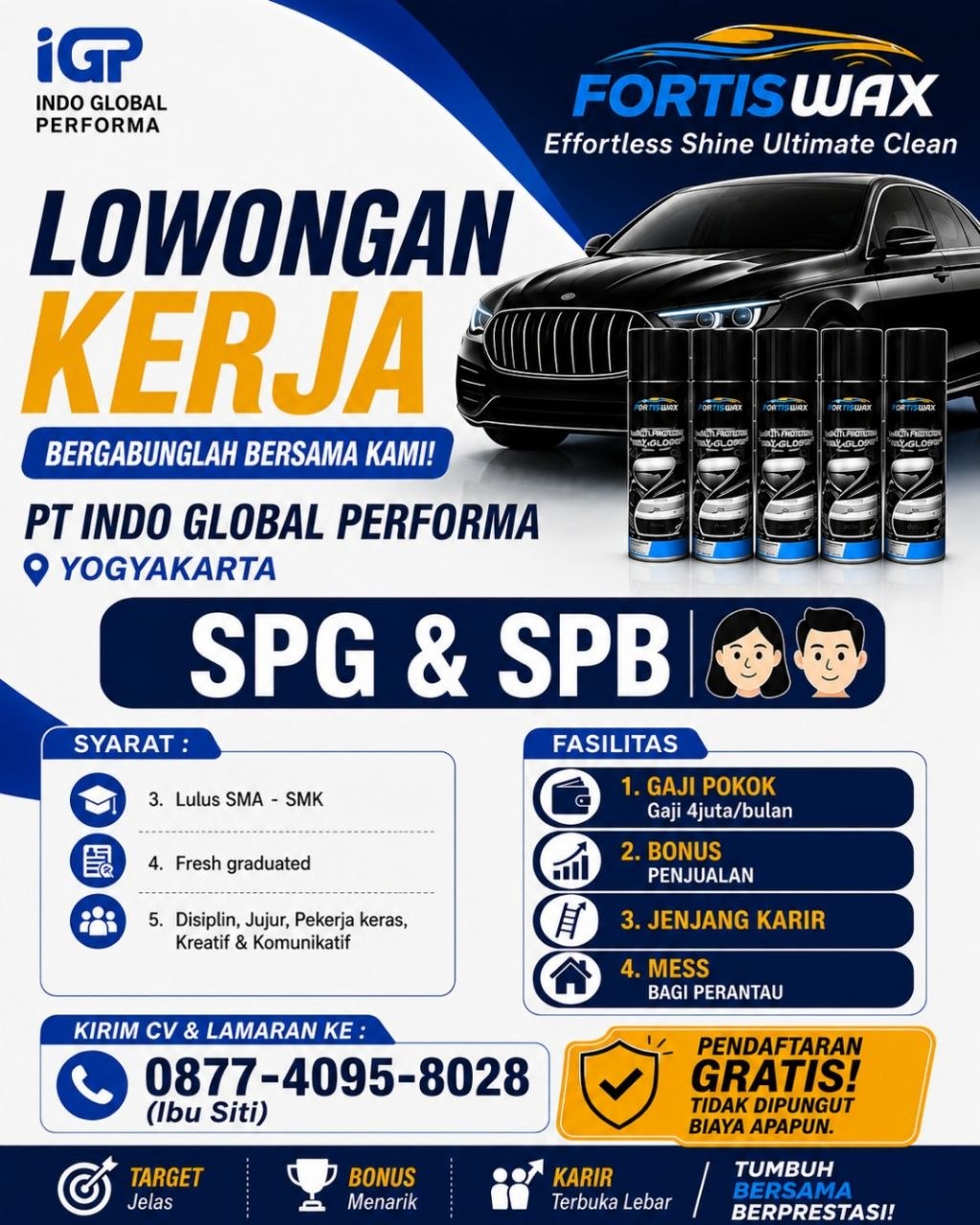 Poster lowongan PT Indo Global Performa
