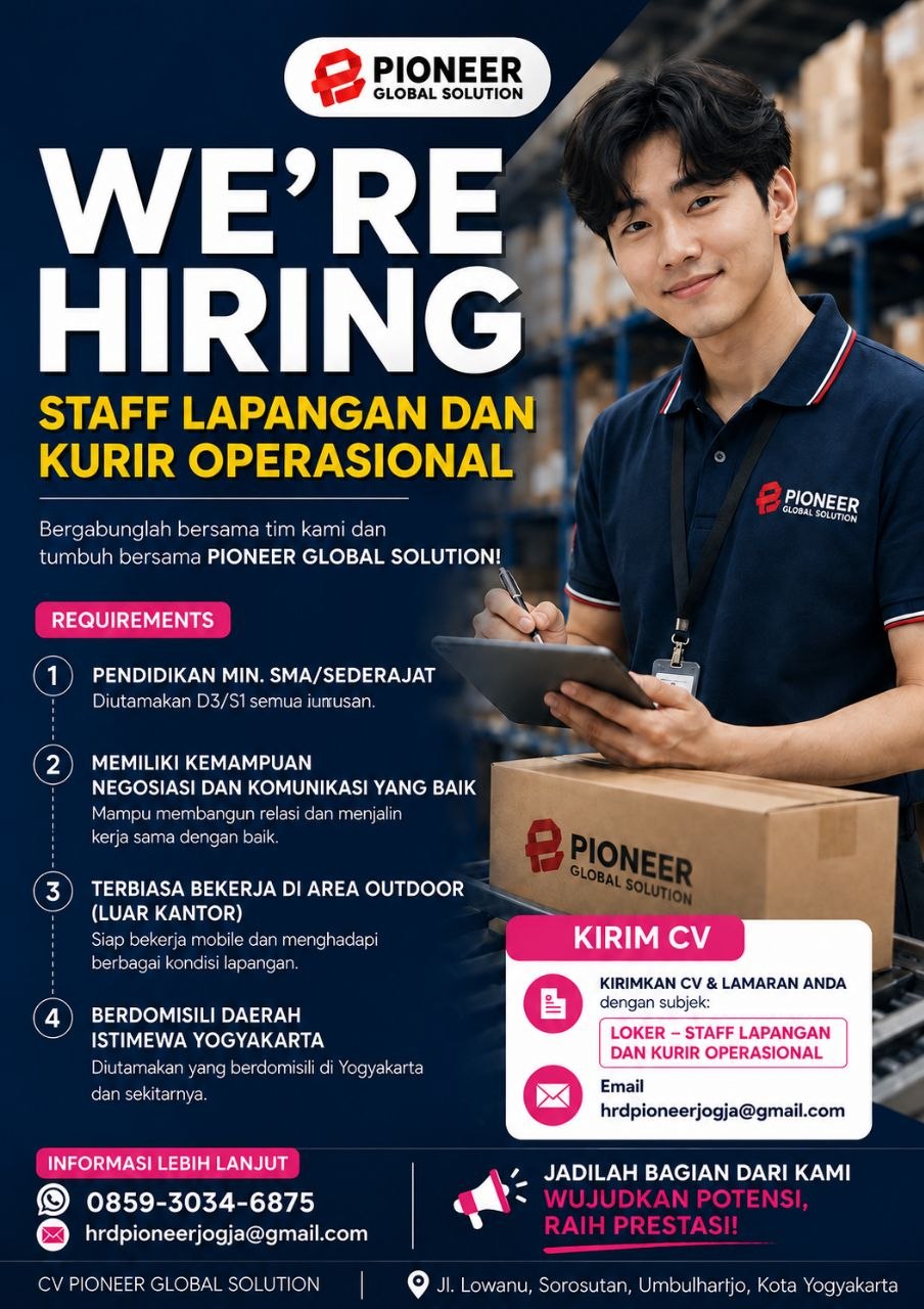 Poster lowongan Pioneer Global Solution
