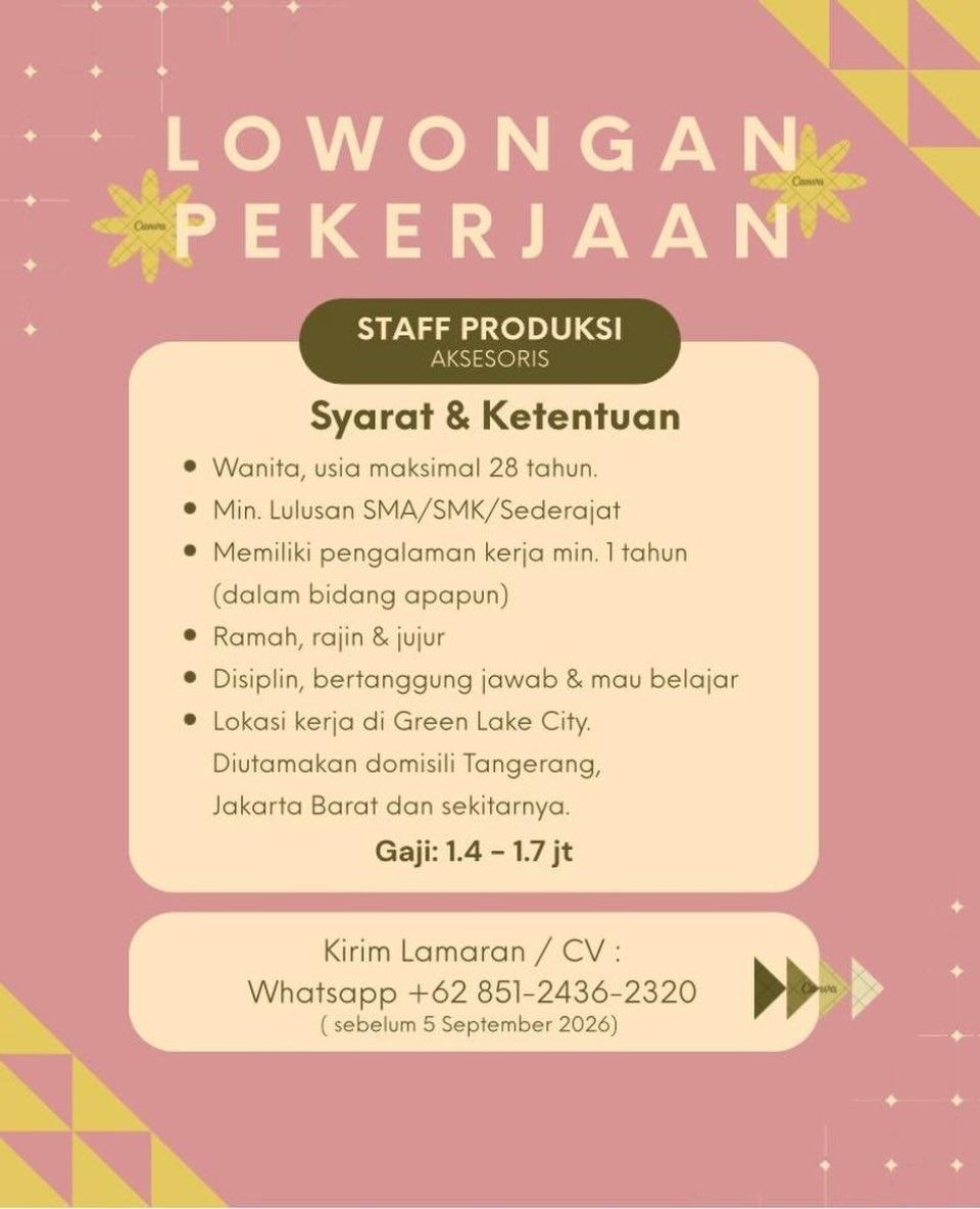 Poster lowongan Lowker Jakarta Update