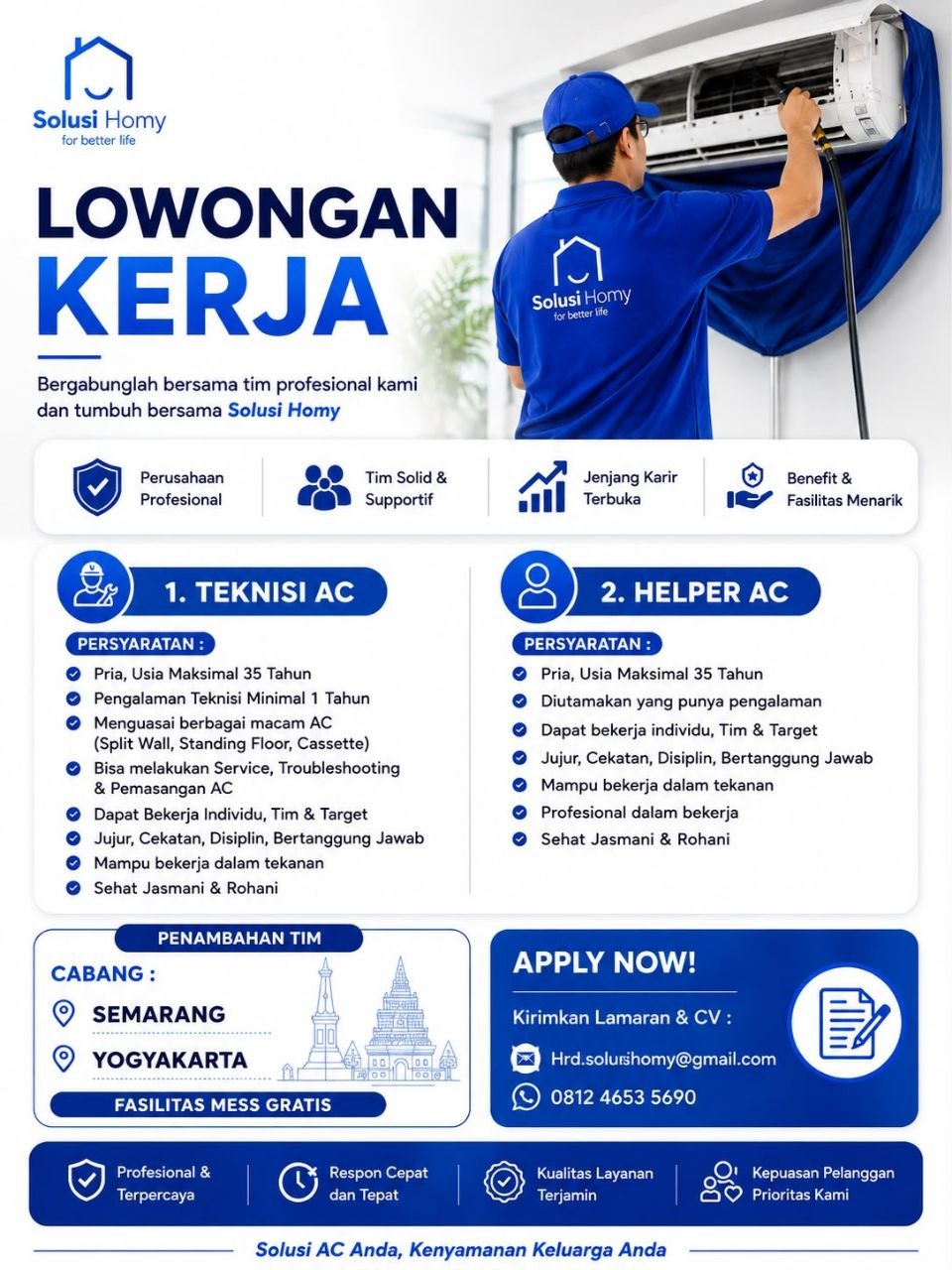 Poster lowongan Solusi Homy