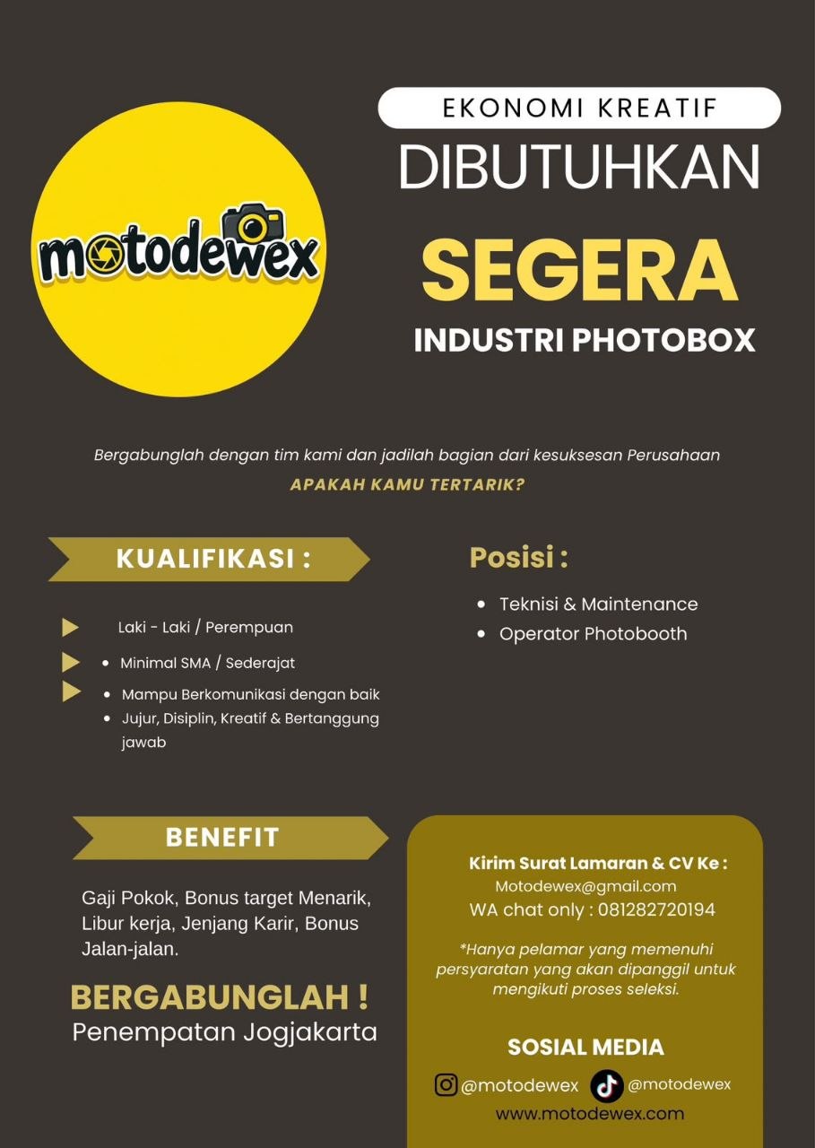 Poster lowongan Motodewex