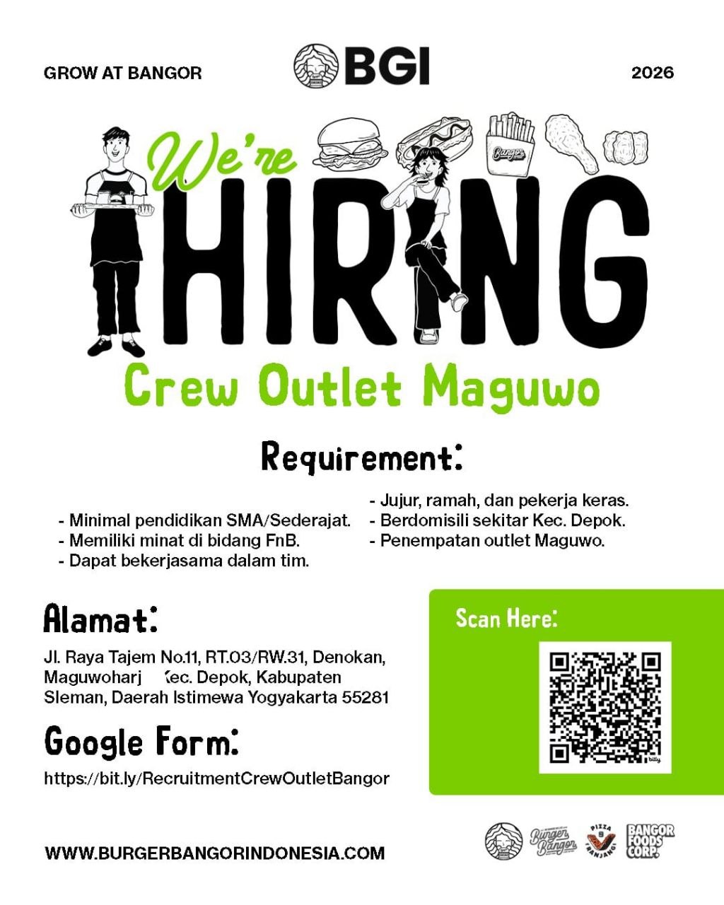 Poster lowongan Crew Outlet Maguwo