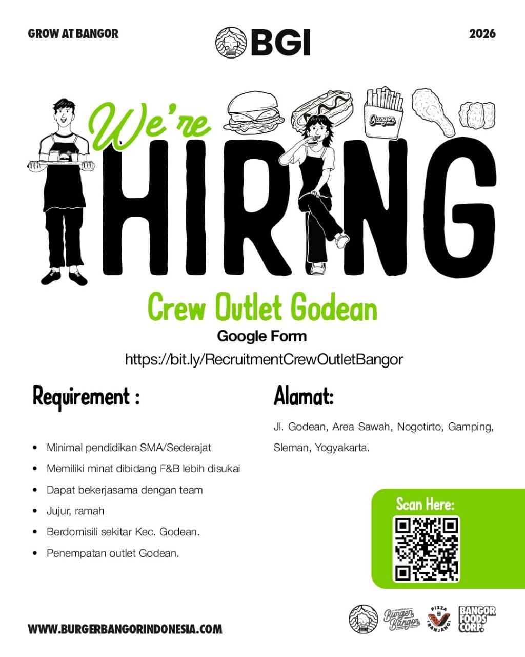 Poster lowongan Crew Outlet Godean