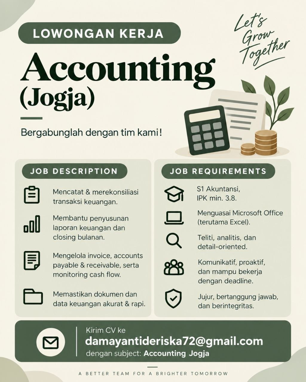Poster lowongan LOKER JOGJA