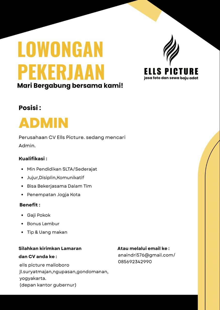 Poster lowongan CV Ells Picture