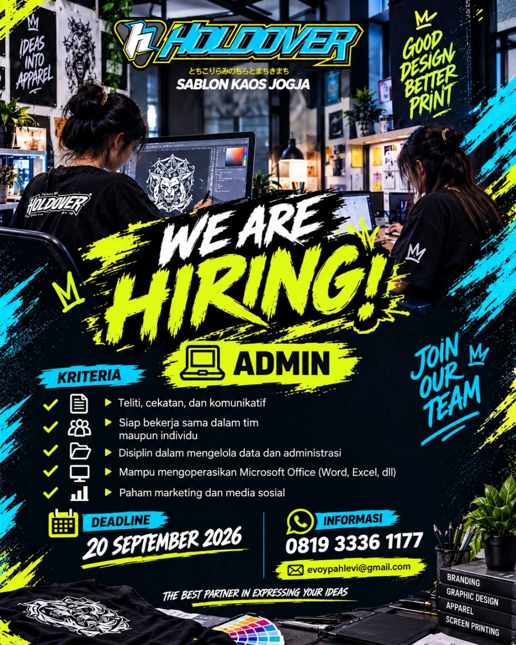 Poster lowongan HOLDOVER