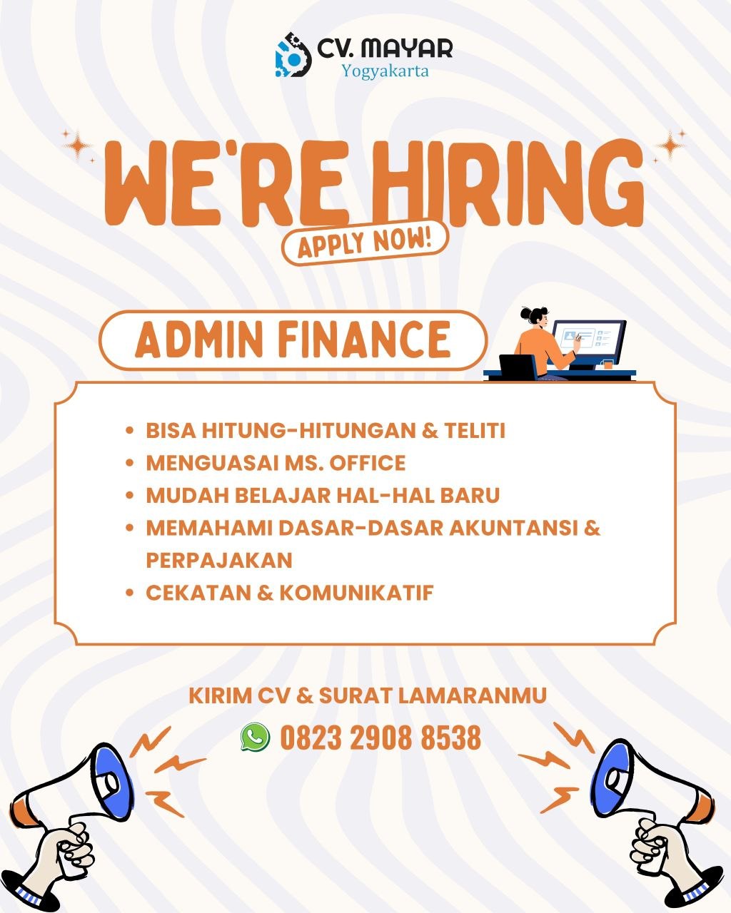 Poster lowongan CV. Mayar