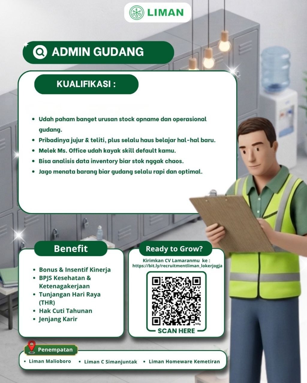 Poster lowongan PT Liman Sukses Ananta