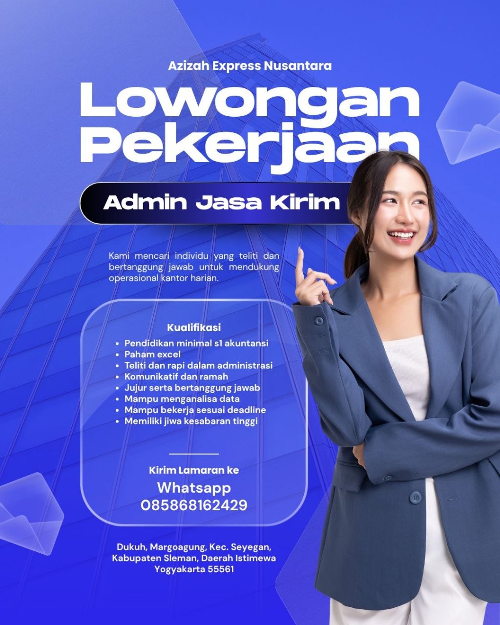 Poster lowongan Azizah Express Nusantara
