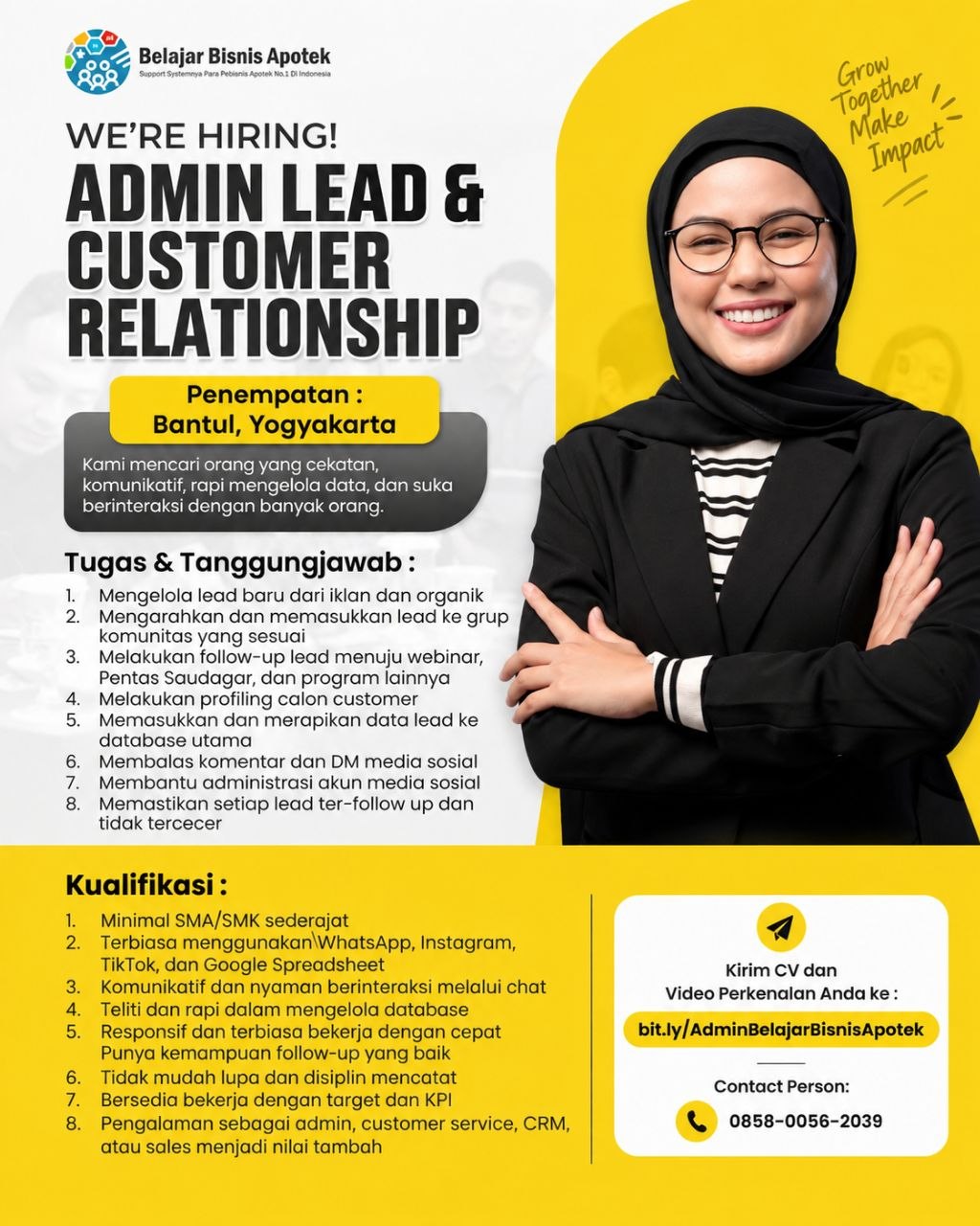 Poster lowongan Belajar Bisnis Apotek