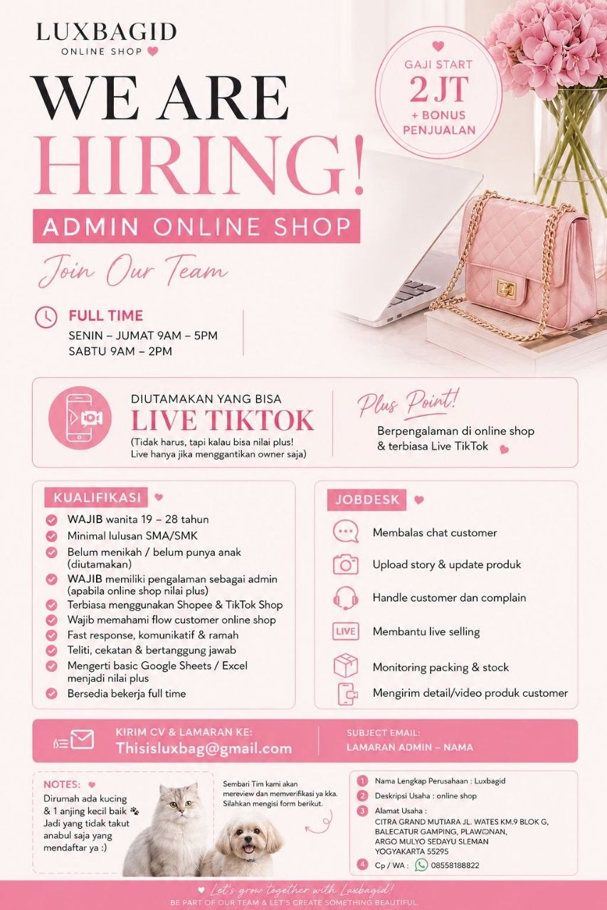 Poster lowongan Luxbagid