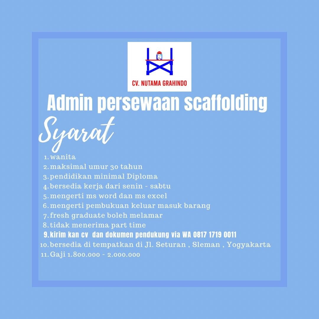 Poster lowongan CV. Nutama Grahindo
