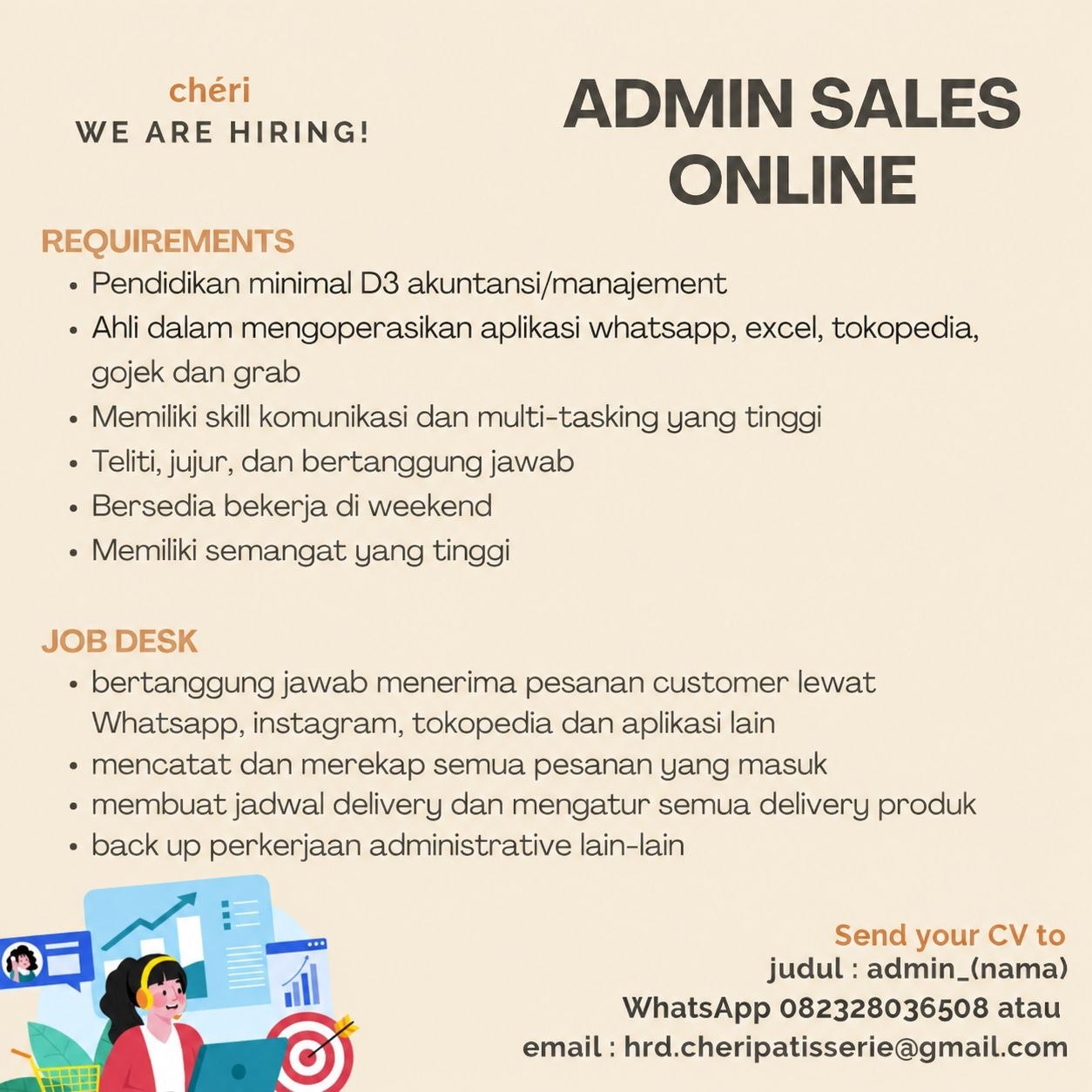 Poster lowongan chéri