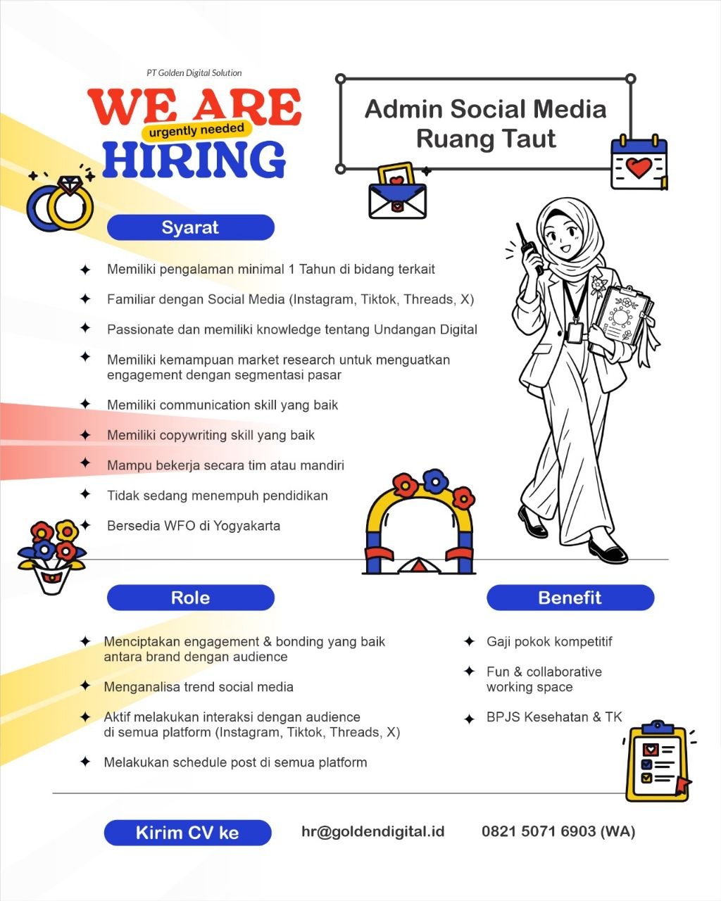 Poster lowongan PT Golden Digital Solution