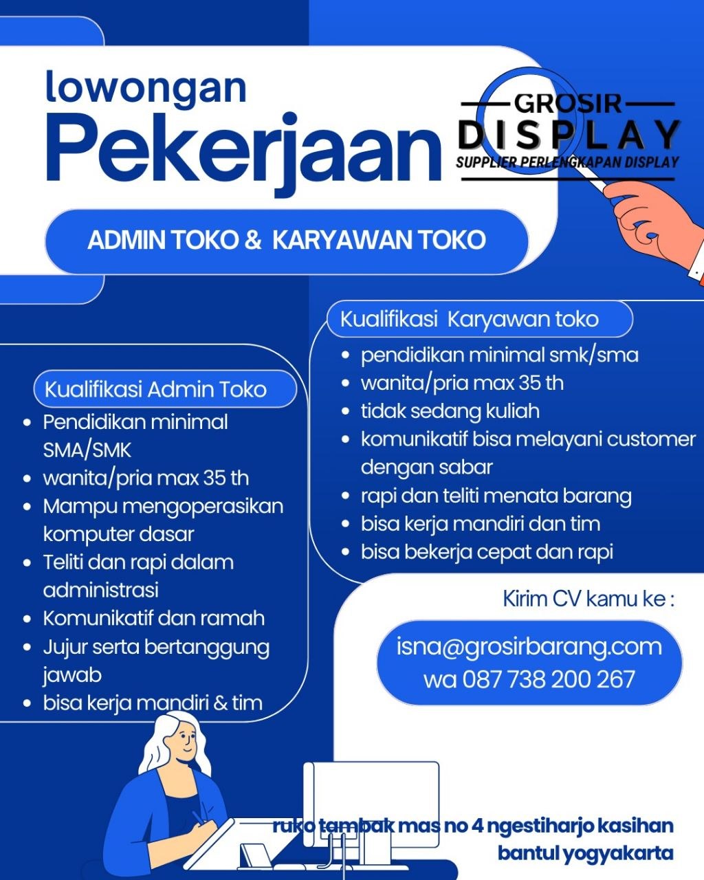 Poster lowongan GROSIR DISPLAY