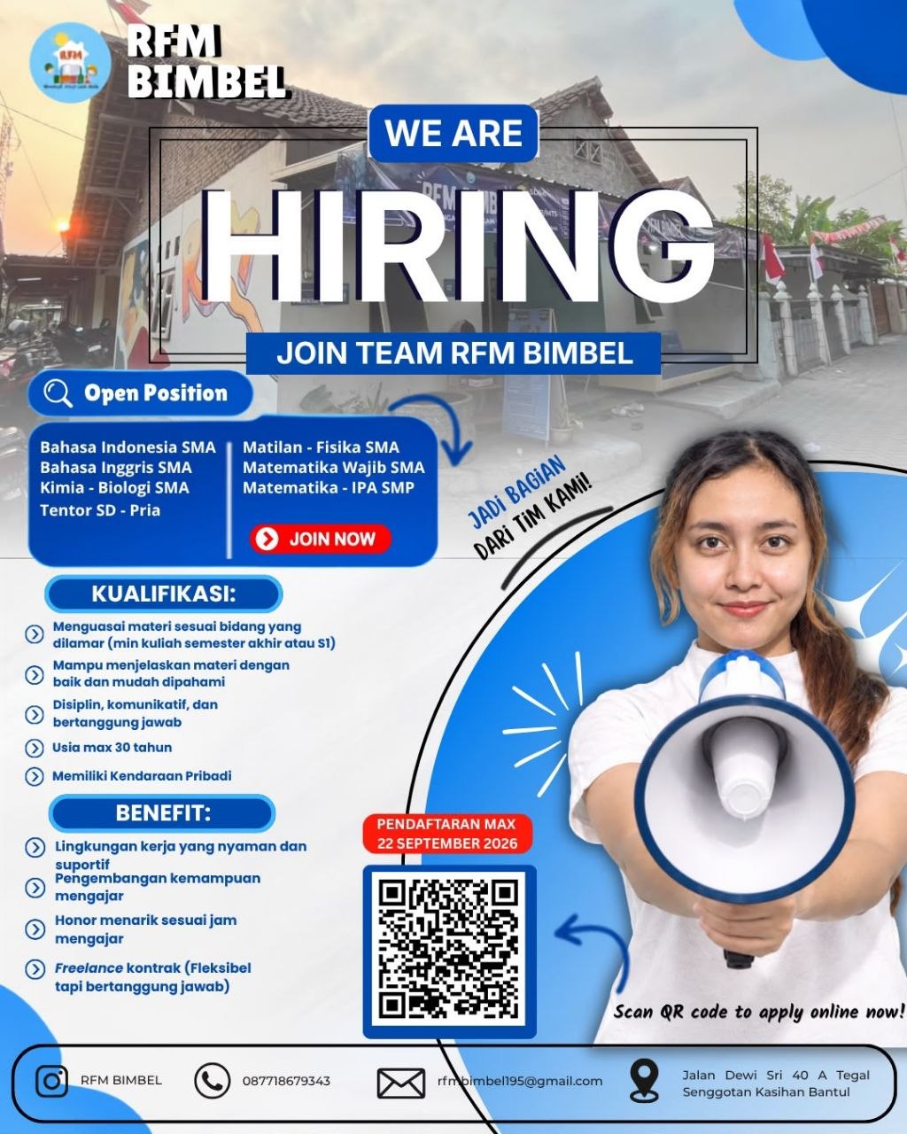 Poster lowongan RFM BIMBEL