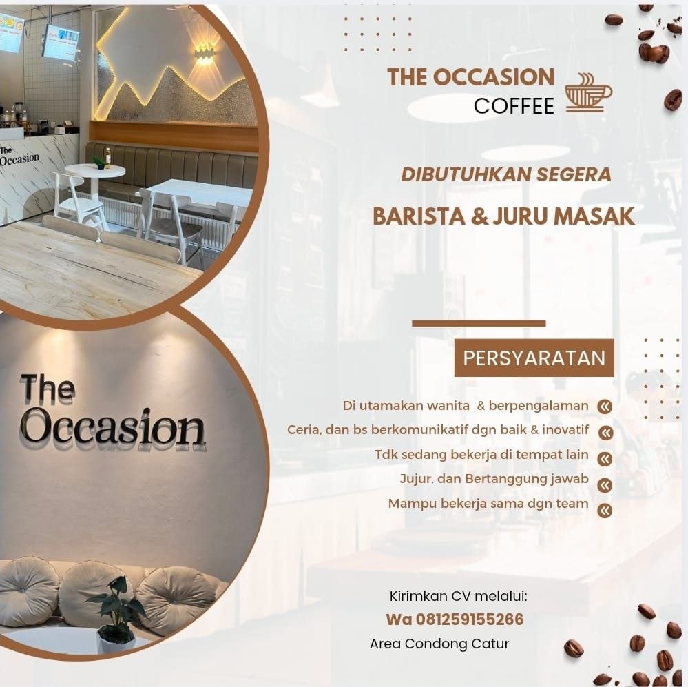 Poster lowongan The Occasion Coffee