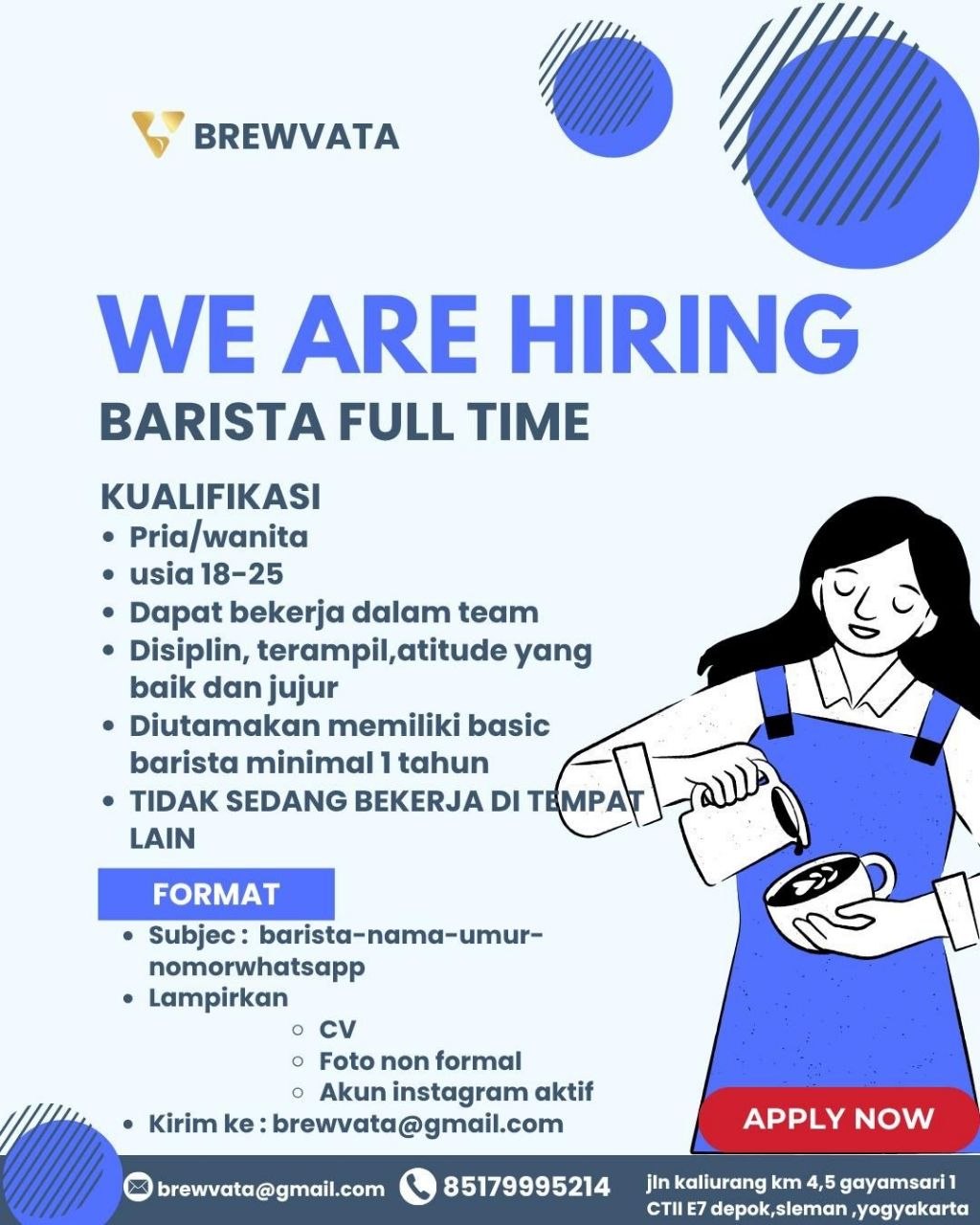 Poster lowongan BREWVATA
