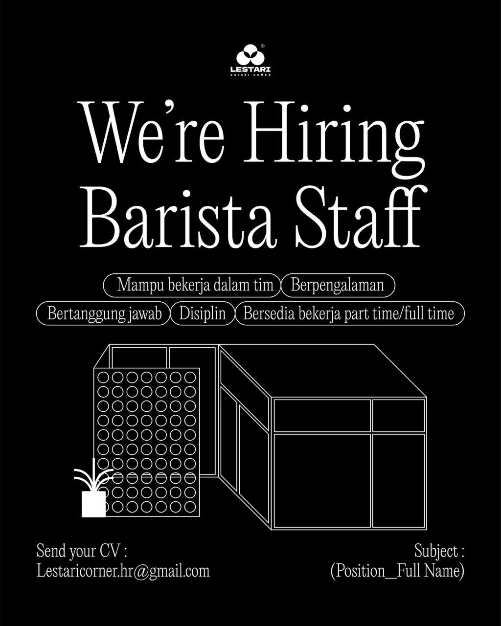 Poster lowongan Lestari Corner Coffee