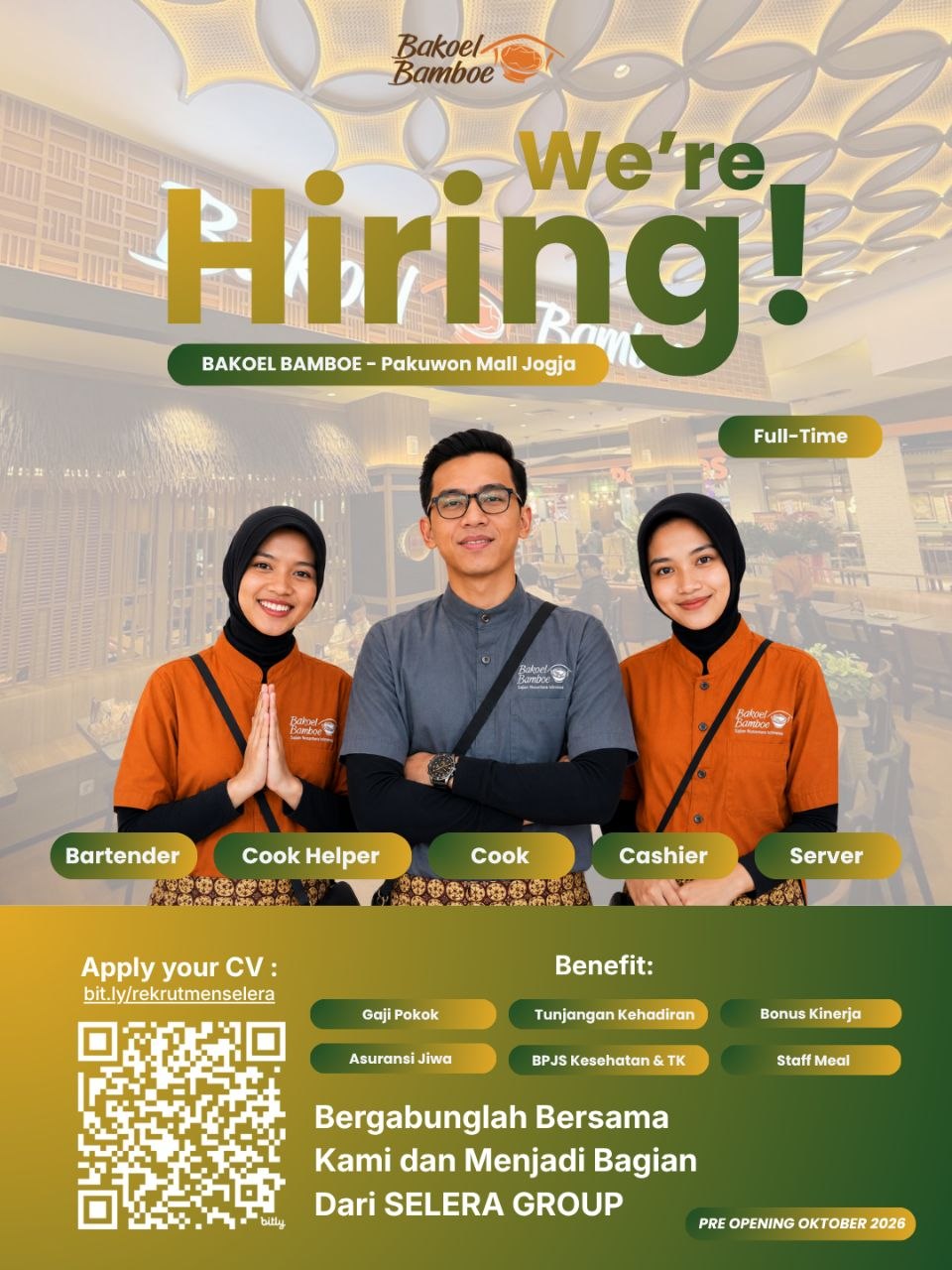 Poster lowongan Bakoel Bamboe