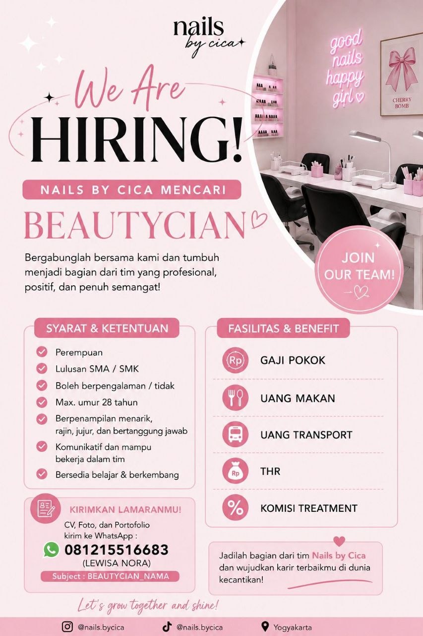 Poster lowongan Nails by Cica