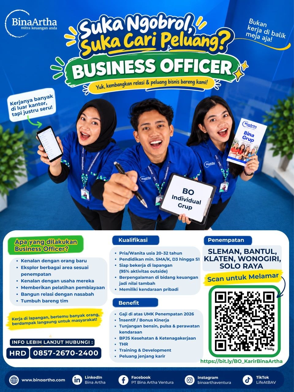 Poster lowongan Bina Artha