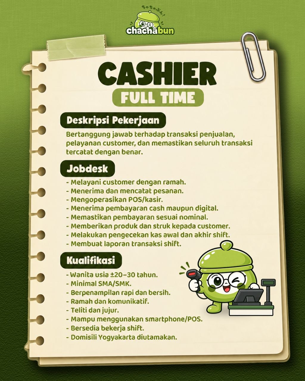 Poster lowongan Chachabun