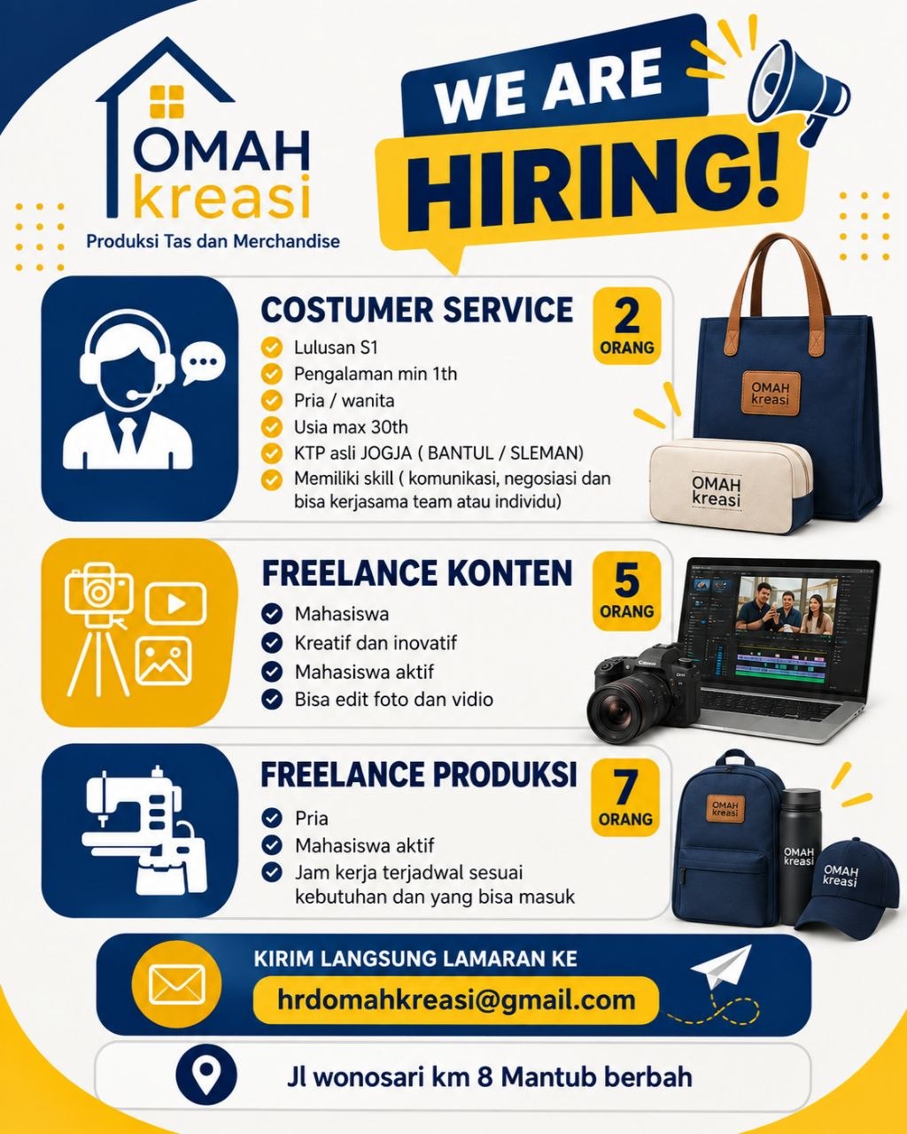Poster lowongan OMAH KREASI