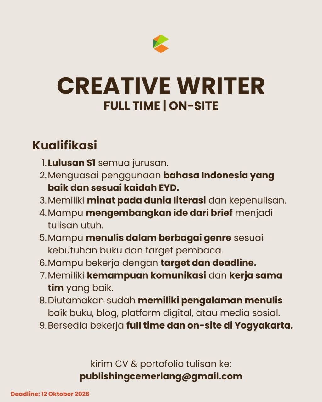 Poster lowongan C Klik Media