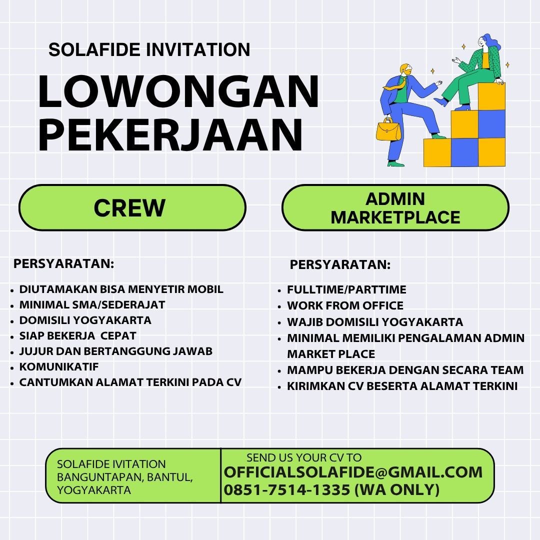 Poster lowongan SOLAFIDE INVITATION