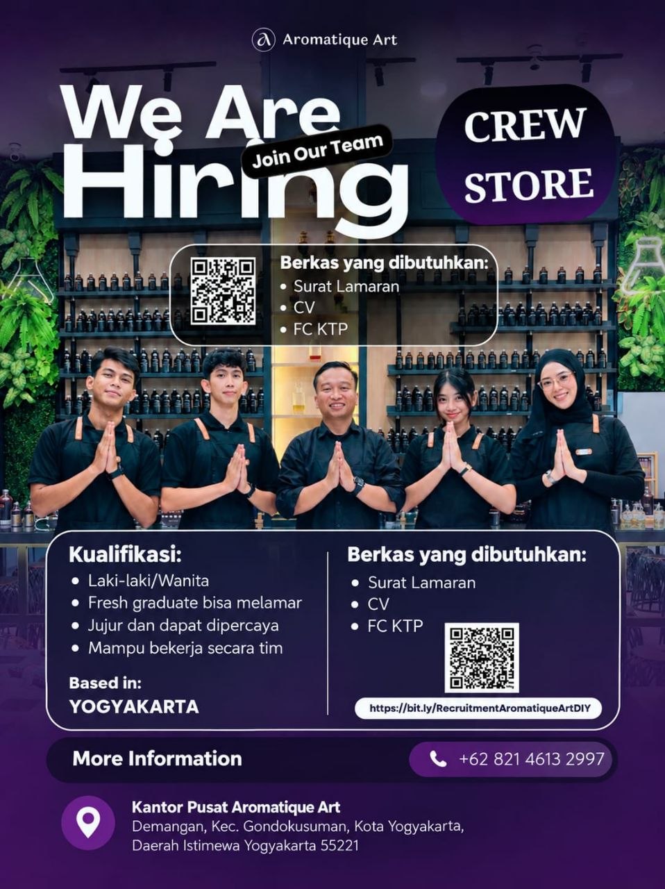 Poster lowongan Aromatique Art