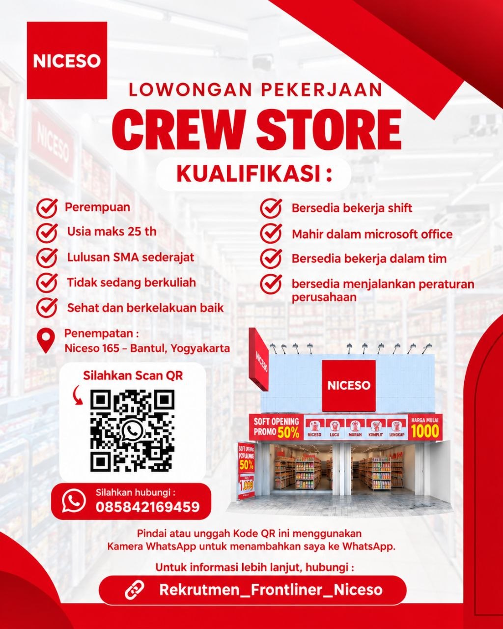 Poster lowongan Niceso