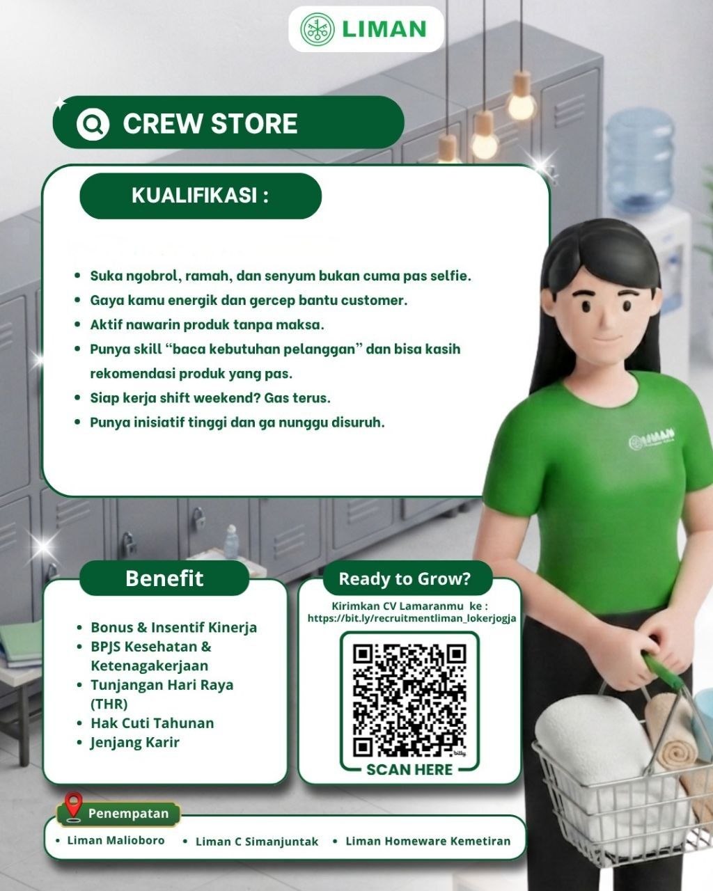 Poster lowongan PT Liman Sukses Ananta