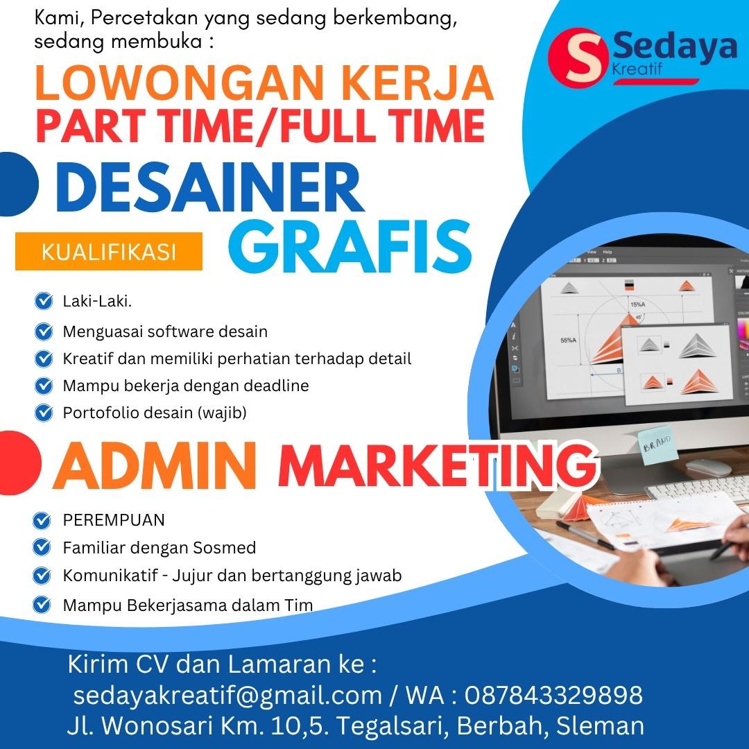Poster lowongan Sedaya Kreatif