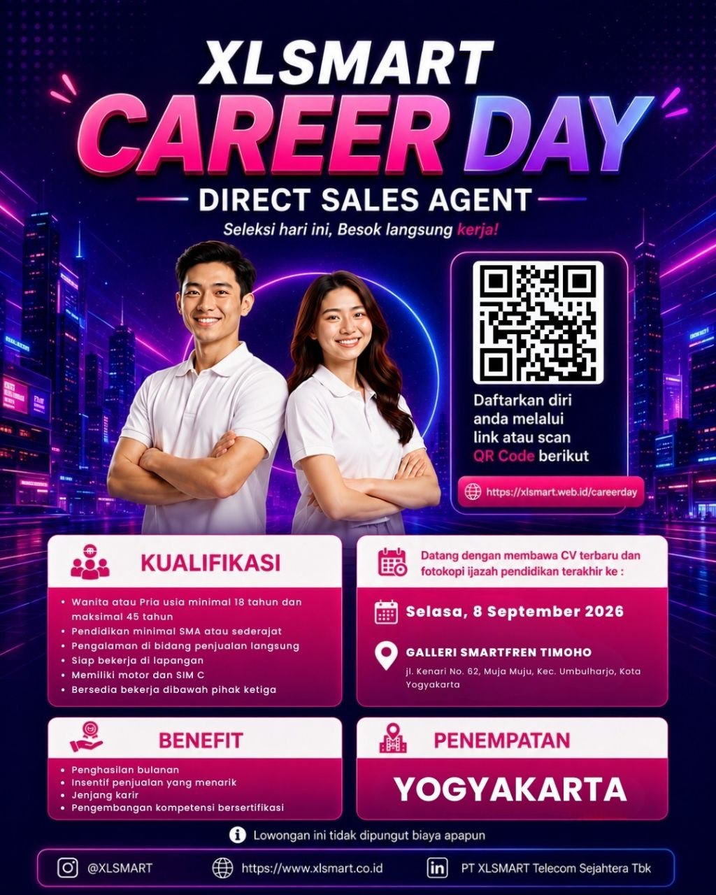 Poster lowongan PT XLSMART Telecom Sejahtera Tbk