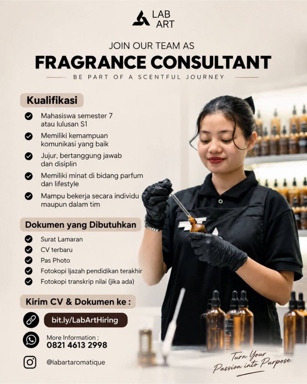 Poster lowongan Aromatique Art