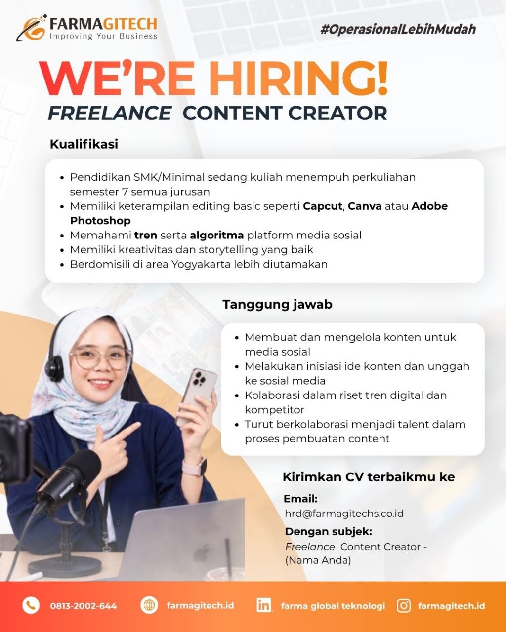 Poster lowongan Farmagitech