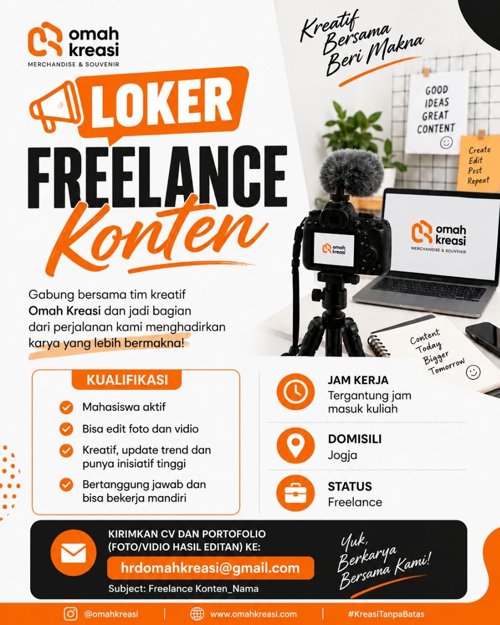 Poster lowongan OMAH KREASI