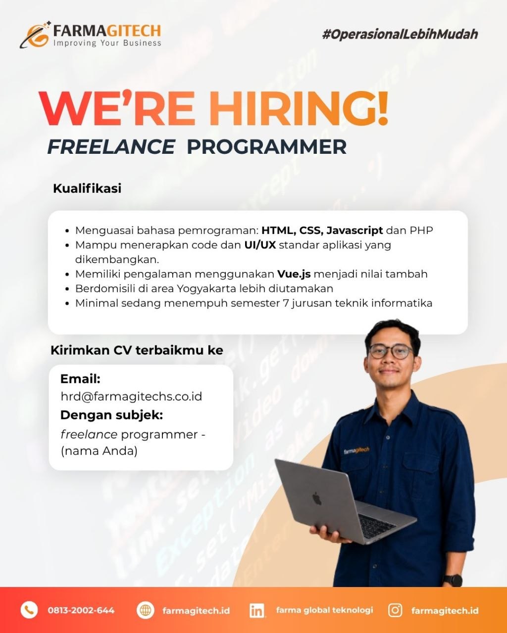 Poster lowongan Farmagitech