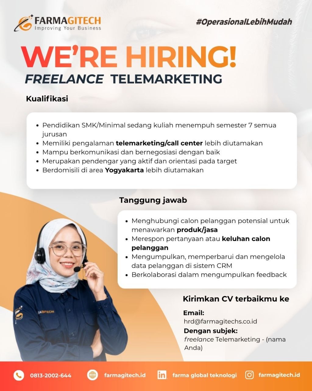Poster lowongan Farmagitech