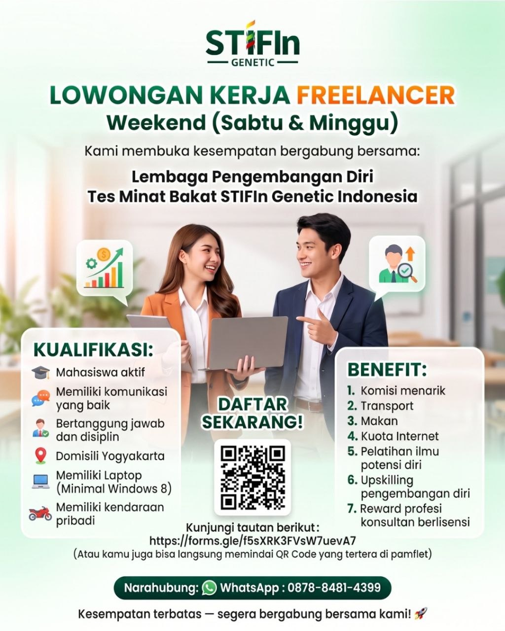 Poster lowongan STIFIn Genetic