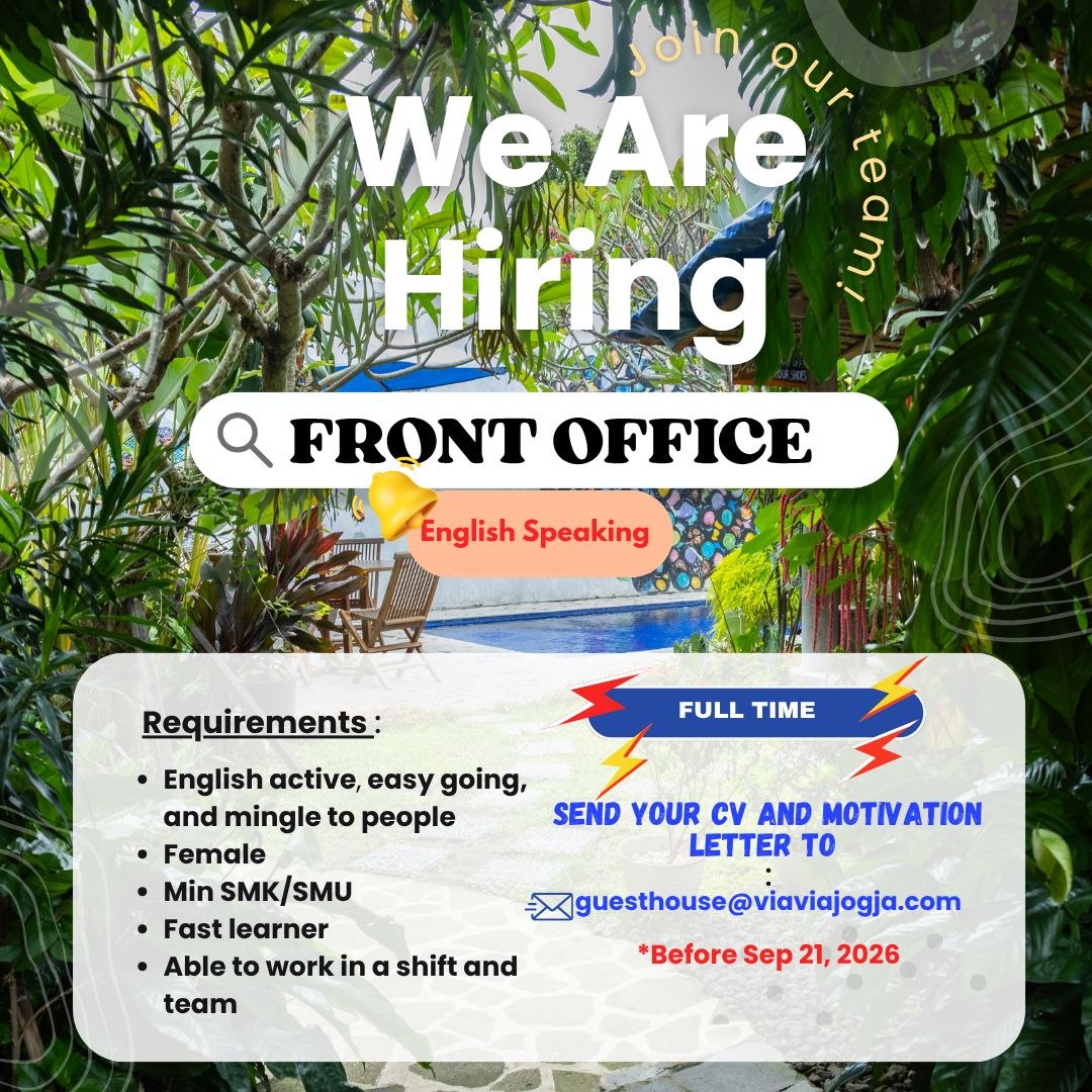 Poster lowongan Viavia Jogja
