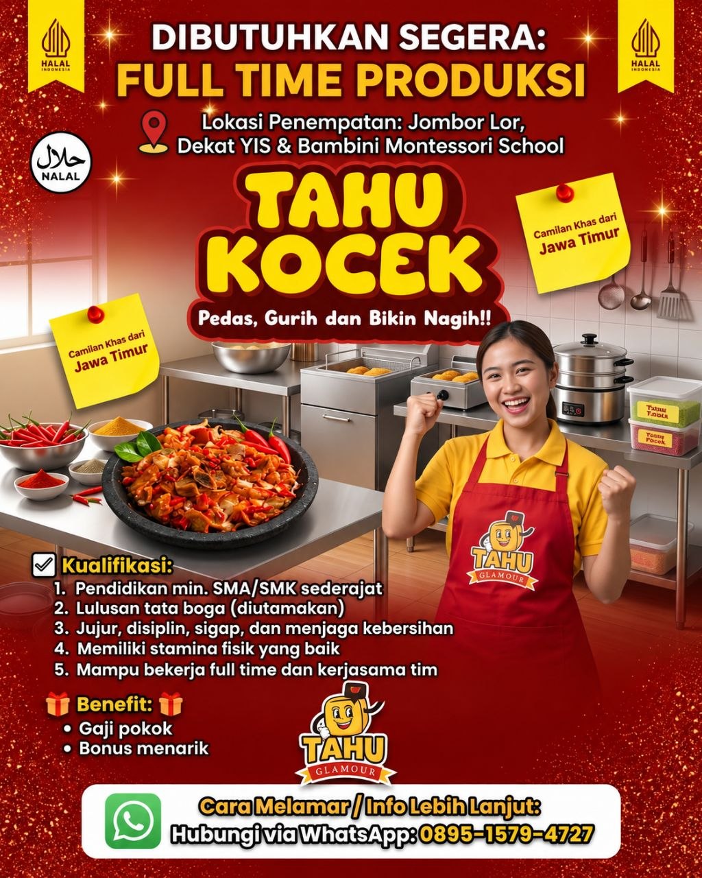 Poster lowongan Tahu Kocek