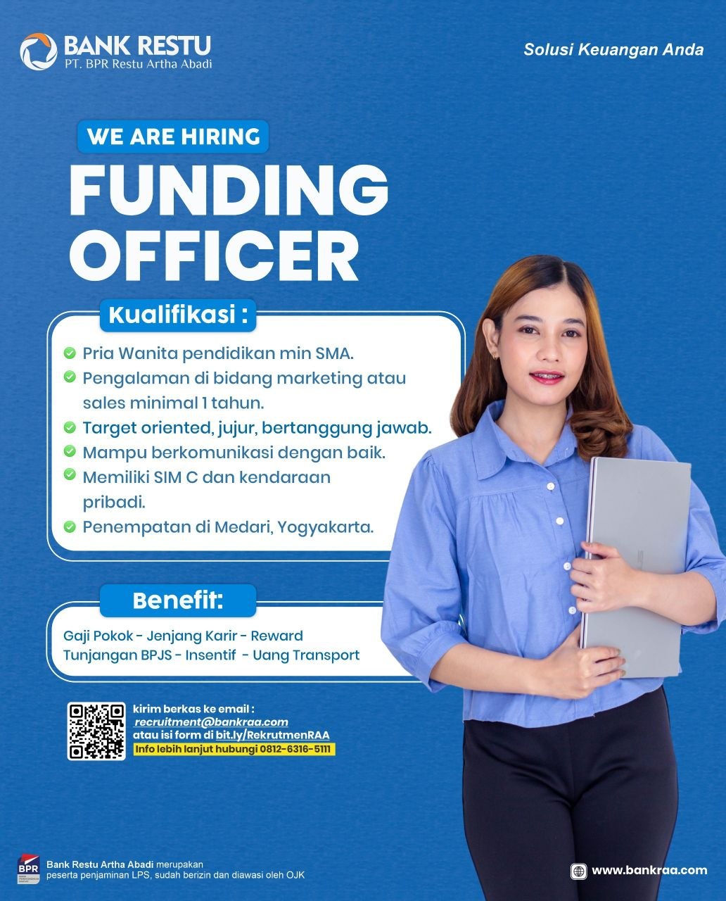 Poster lowongan PT. BPR Restu Artha Abadi