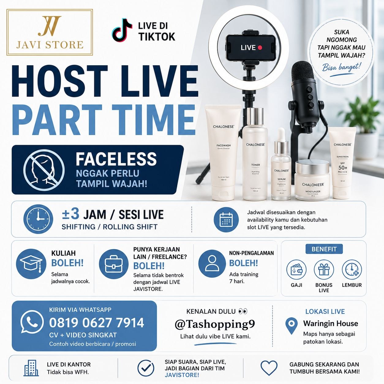 Poster lowongan Javi Store
